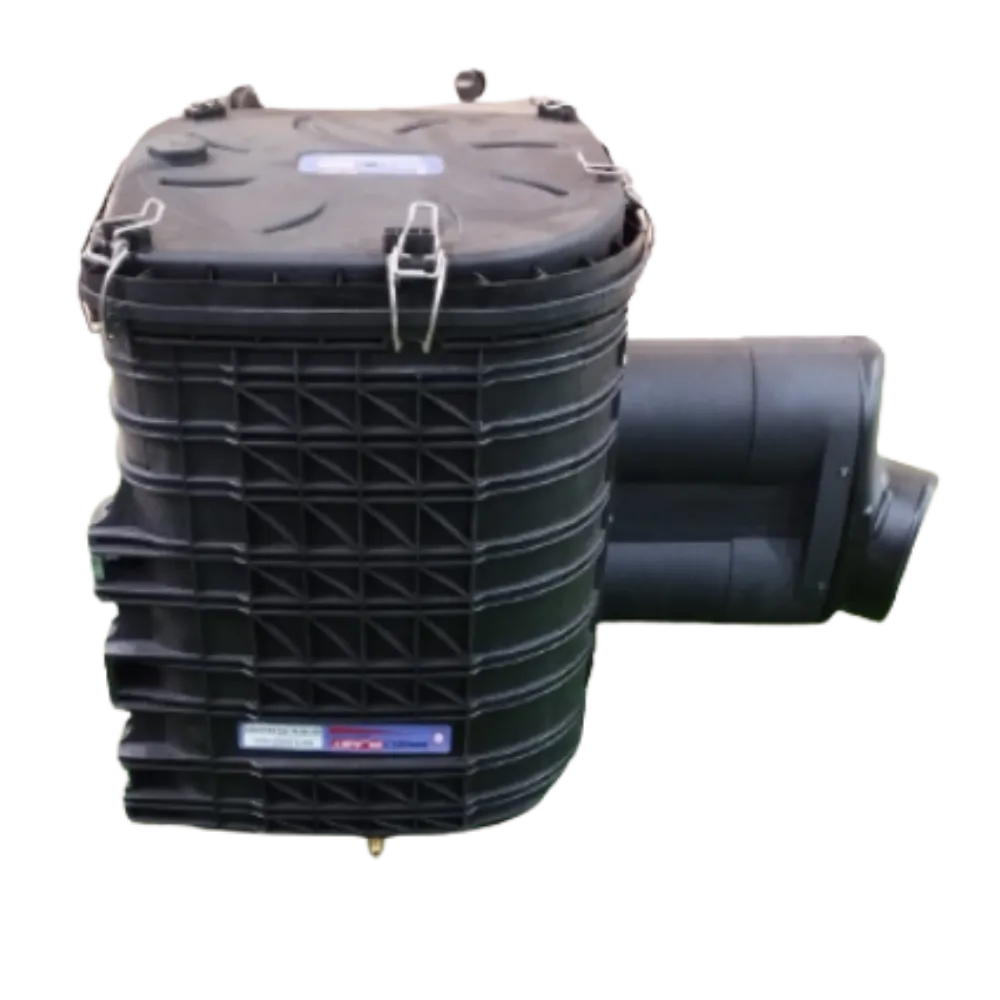 Black heavy-duty automotive plastic air filter housing