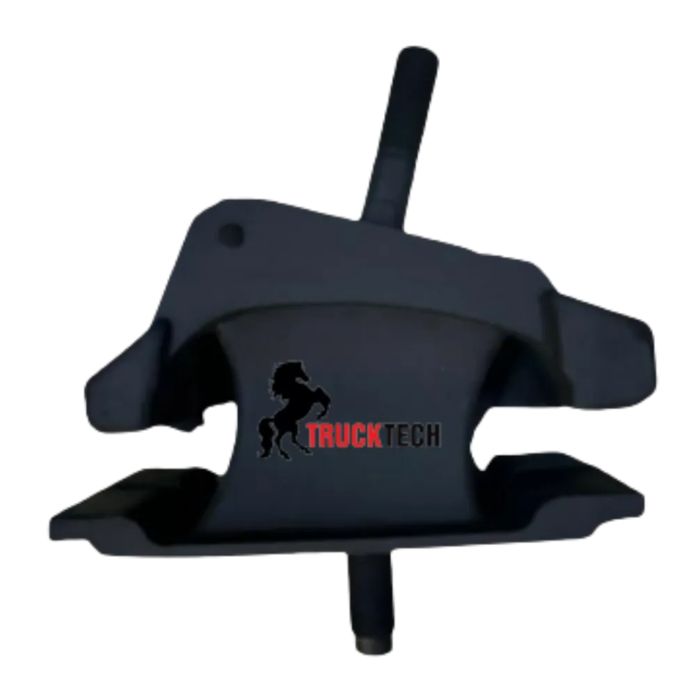 Automotive engine mounting bracket with rubber support