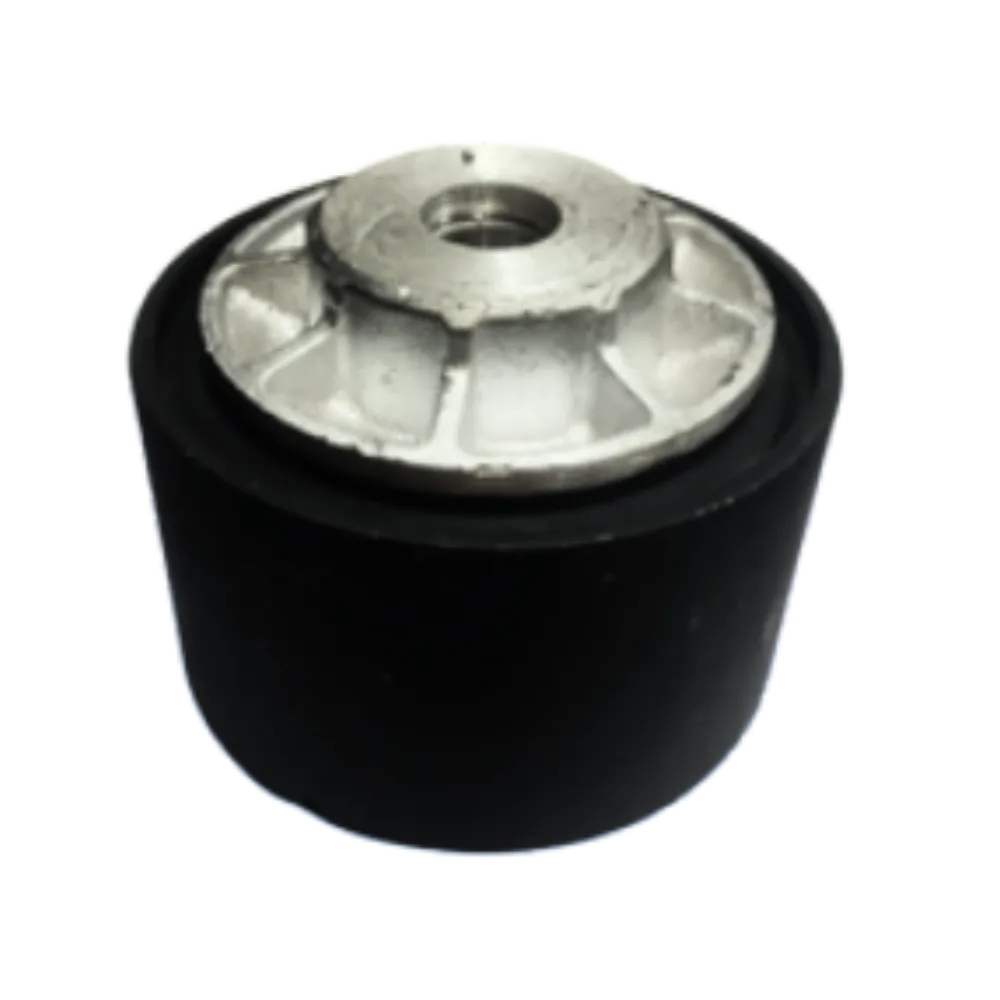 Cylindrical rubber suspension bushing with metal insert