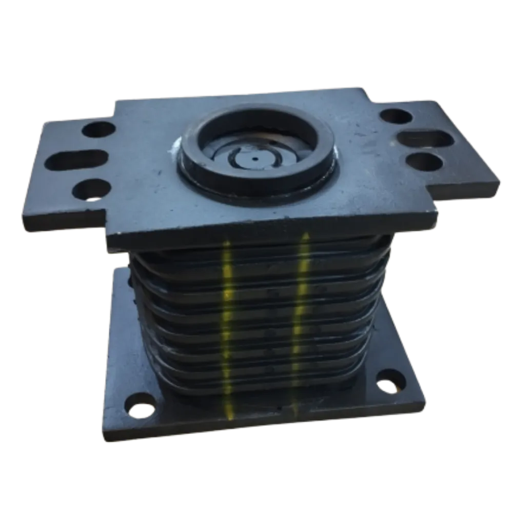 Truck suspension mounting block with vibration isolator